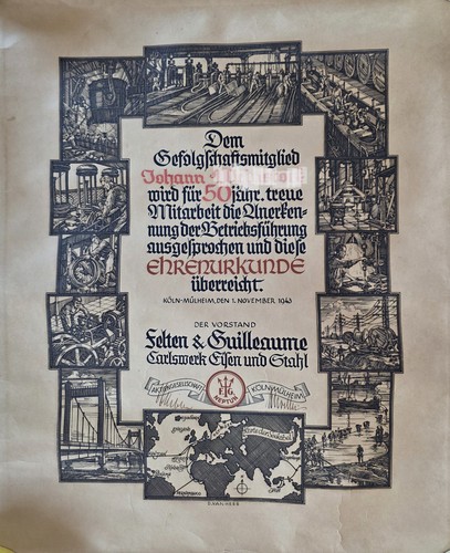 Ehrenurkunde für jähr - für, 50