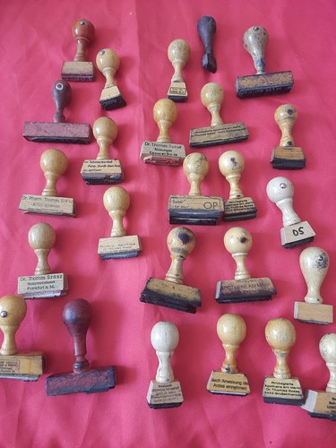 Alte gummi stempel holz - alte,