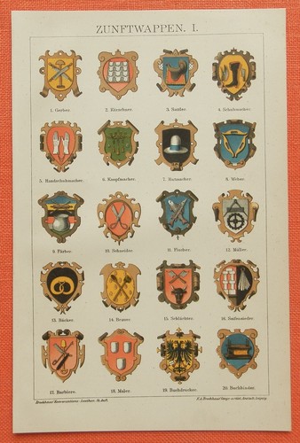 Zunftwappen gerber sattler - gerber,