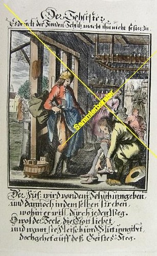 Alter kolorierter stich - kolorierter,